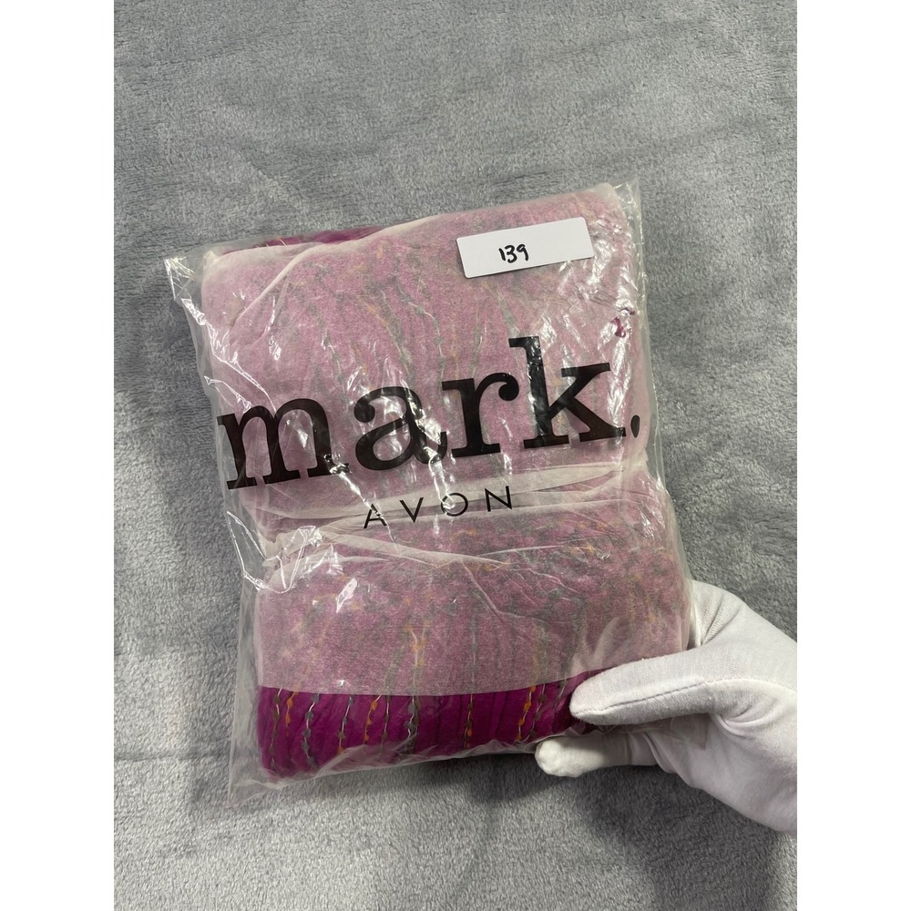 Mark Avon Getting Warmer Scarf Womens OS Magenta New Knit Fringe Winter Wrap